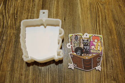 Hocus Pocus: Spell Book with Tarot Cards, Black Flame Candle and Binx Cardstock Silicone Mold, Aroma Bead Molds, Premium Cardstock Images