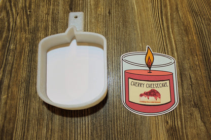 Candle with Label: Fall, Pumpkin Spice, Cheesecake, & Apple Cardstock Silicone Mold, Aroma Bead Molds, Premium Cardstock Images