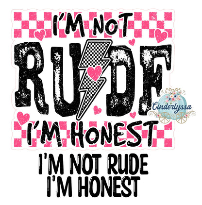 I'm Not Rude I'm Honest Cardstock Silicone Mold, Aroma Bead Molds, Car Freshies,Premium Cardstock Images
