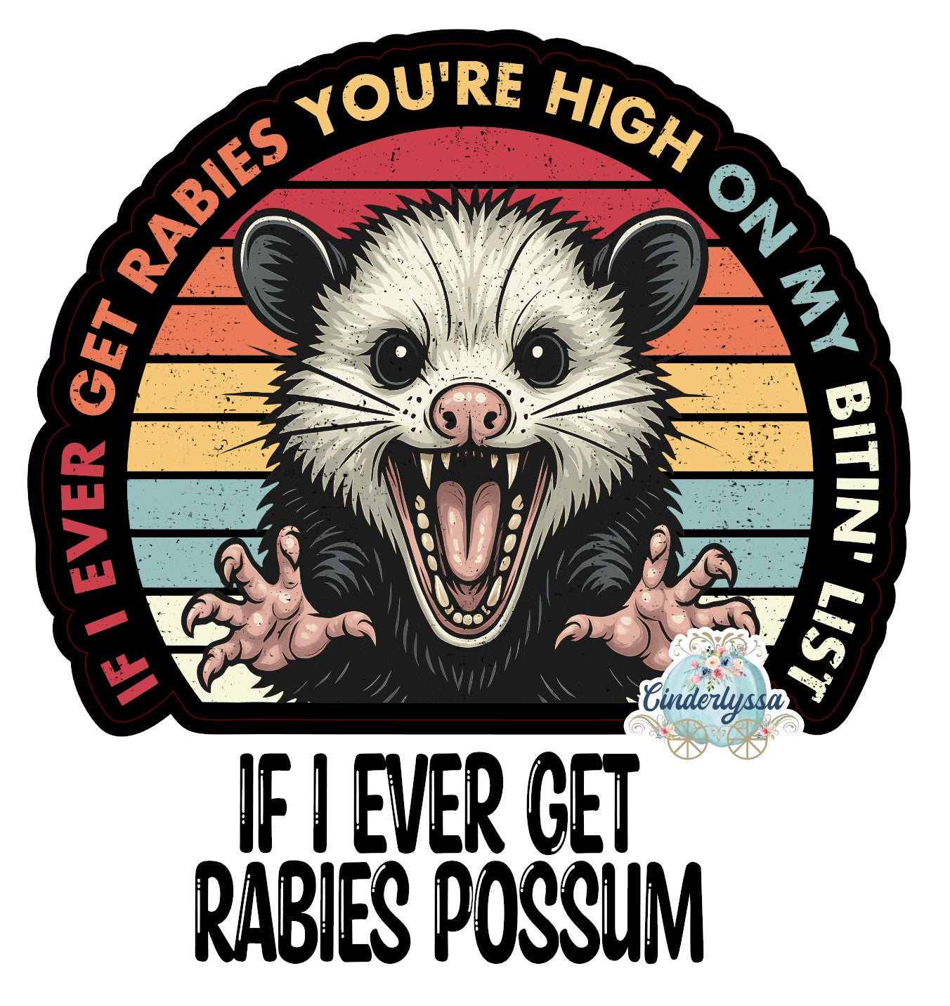 If I Ever Get Rabies Possum Cardstock Silicone Mold, Aroma Bead Molds, Premium Cardstock Images
