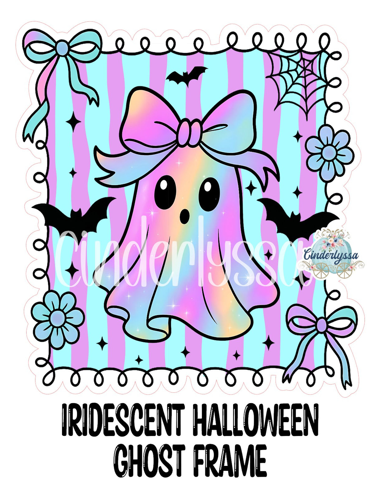 Iridescent Halloween Ghost Frame Cardstock Silicone Mold, Aroma Bead Molds, Premium Cardstock Images