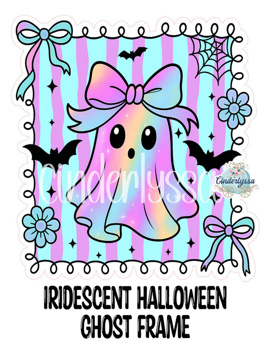 Iridescent Halloween Ghost Frame Cardstock Silicone Mold, Aroma Bead Molds, Premium Cardstock Images