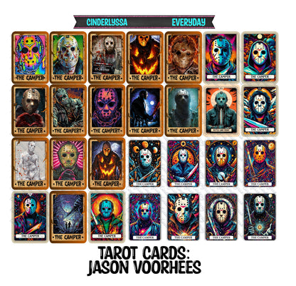 Tarot Cards: Horror Movie Slashers and Holographic Style Dual Cavity Cardstock Silicone Mold, Aroma Bead Molds, Premium Cardstock Images