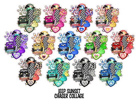 Jeep Sunset Chaser Collage Cardstock Silicone Mold, Aroma Bead Molds, Premium Cardstock Images, Car Freshie Mold