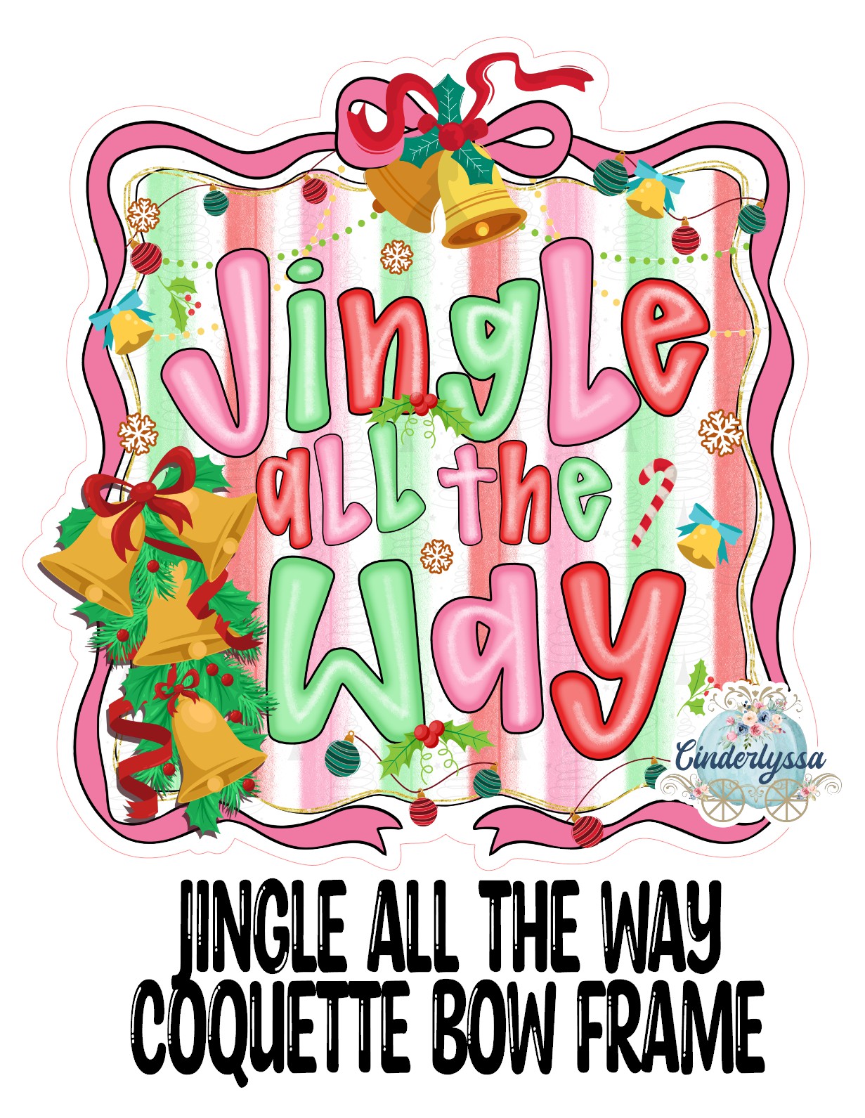 Jingle All The Way Coquette Bow Frame Cardstock Silicone Mold, Aroma Bead Molds, Premium Cardstock Images