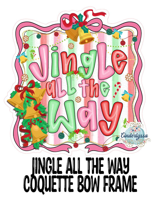 Jingle All The Way Coquette Bow Frame Cardstock Silicone Mold, Aroma Bead Molds, Premium Cardstock Images