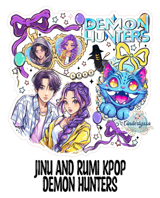 Jinu and Rumi: KPOP Demon Hunters Cardstock Silicone Mold, Aroma Bead Molds, Premium Cardstock Images