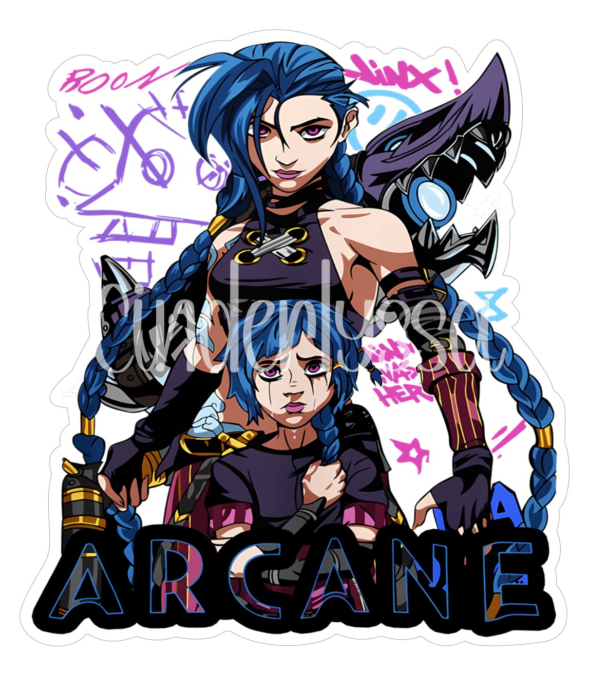 Jinx Arcane League Of Legends: Anime/Video Game Cardstock Silicone Mold, Aroma Bead Molds, Premium Cardstock Images