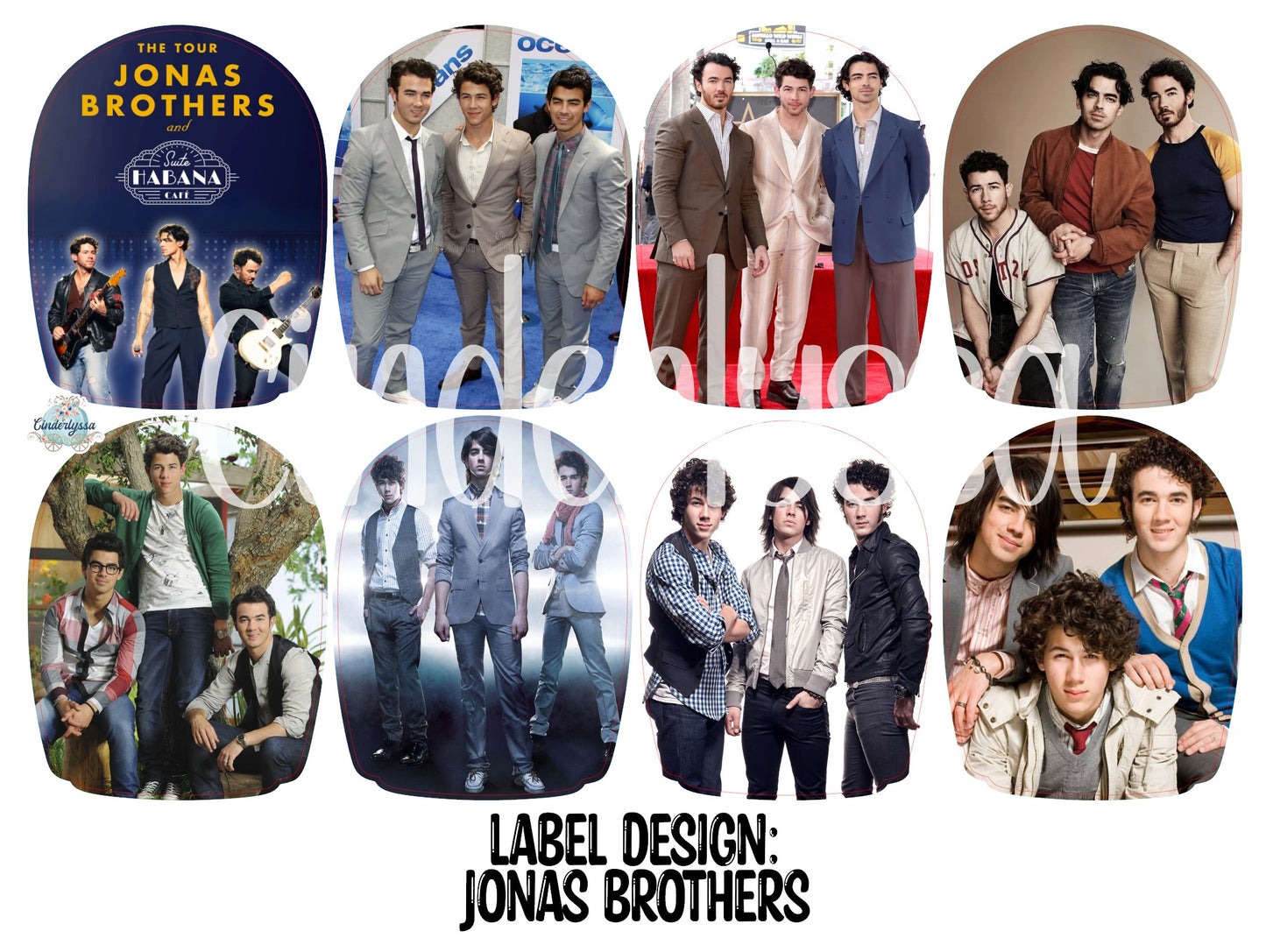 Label Design: Jonas Brothers Mix Cardstock Silicone Mold, Aroma Bead Molds, Car Freshies, Premium Cardstock Images