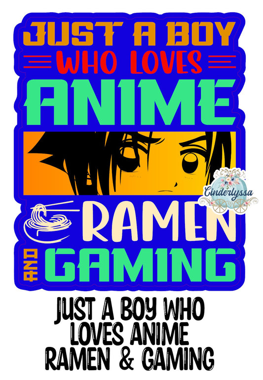 Just a Boy Who Loves Anime, Ramen & Gaming Cardstock Silicone Mold, Aroma Bead Molds, Premium Cardstock Images