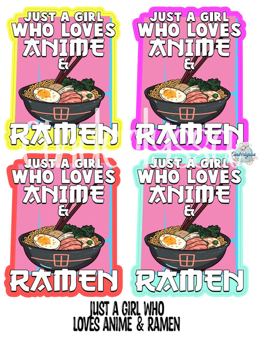 Just a Girl Who Loves Anime & Ramen Cardstock Silicone Mold, Aroma Bead Molds, Premium Cardstock Images