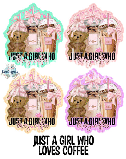 Just a Girl Who Loves Coffee Cardstock Silicone Mold, Aroma Bead Molds, Car Freshies, Premium Cardstock Images