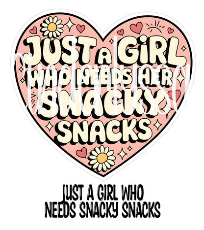 Just a Girl Who Needs Her Snacky Snacks Cardstock Silicone Mold, Aroma Bead Molds, Premium Cardstock Images