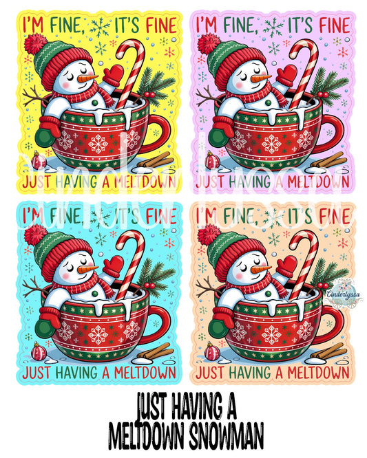 Just Having A Meltdown Snowman Cardstock Silicone Mold, Aroma Bead Molds, Car Freshies, Premium Cardstock Images
