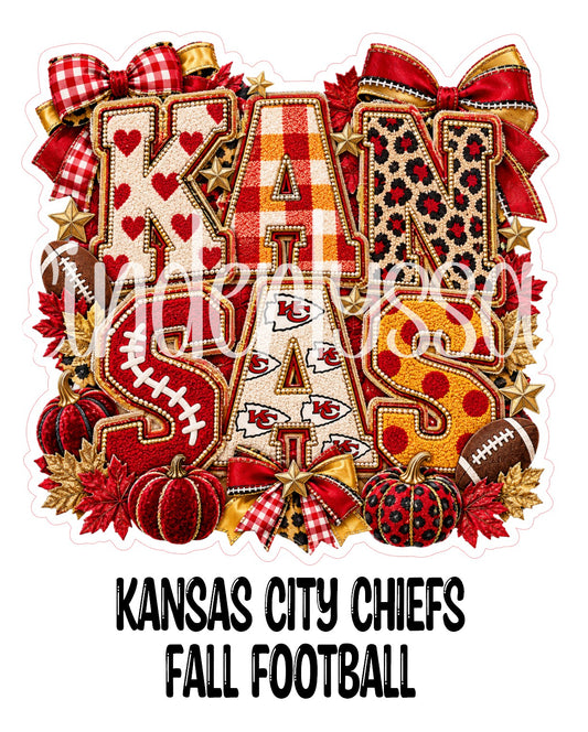 Kansas City Chiefs Fall Football Cardstock Silicone Mold, Aroma Bead Molds, Premium Cardstock Images