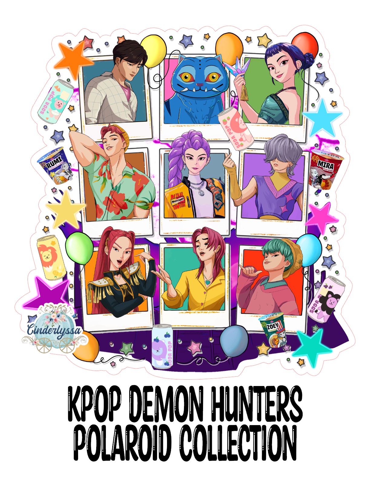 KPOP Demon Hunters Polaroid Collection Cardstock Silicone Mold, Aroma Bead Molds, Premium Cardstock Images