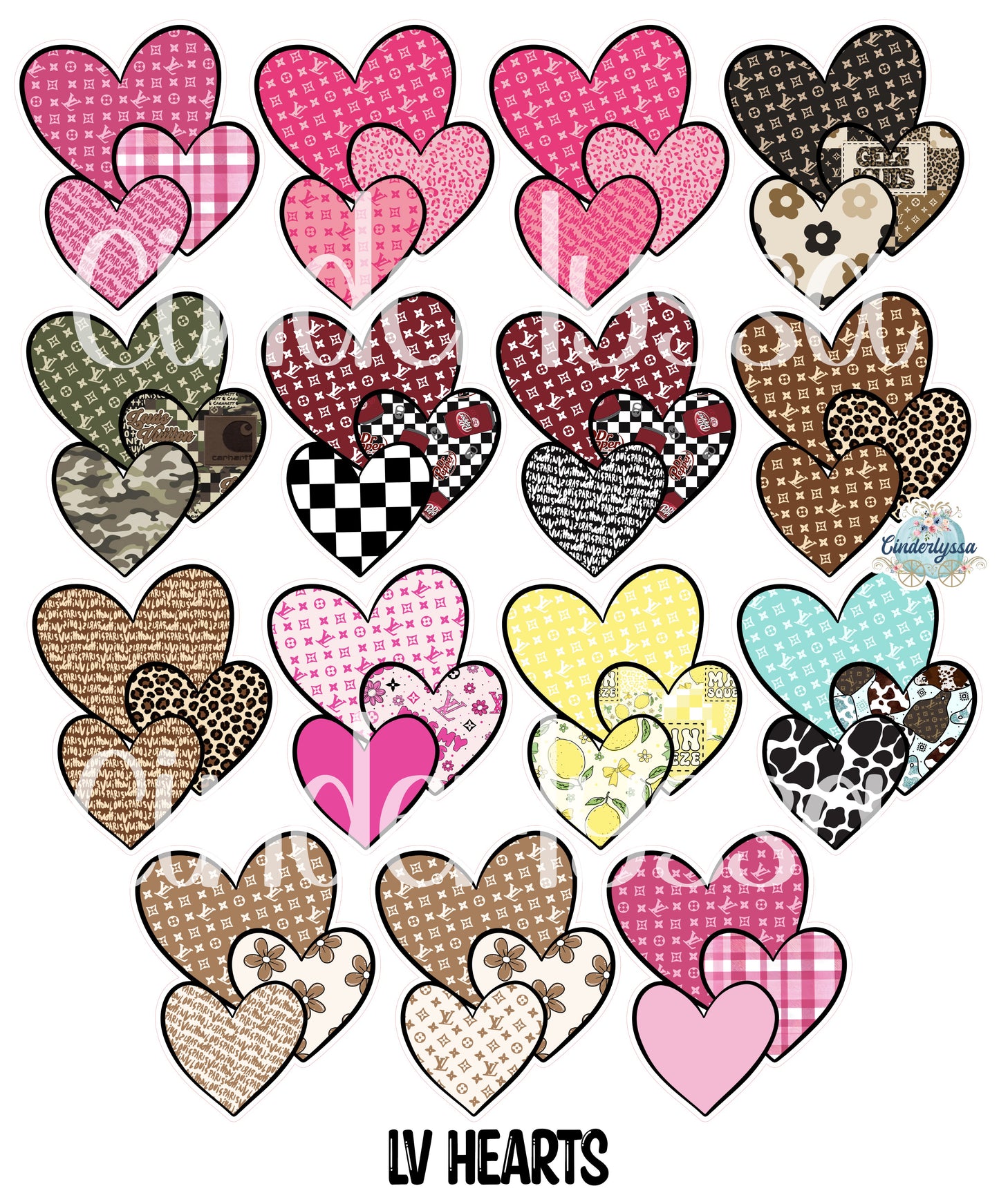 LV Hearts Cardstock Silicone Mold, Aroma Bead, Car Fresh Mold, Premium Cardstock Images