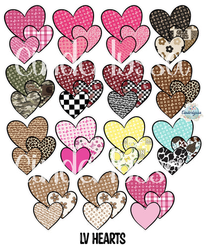 LV Hearts Cardstock Silicone Mold, Aroma Bead, Car Fresh Mold, Premium Cardstock Images