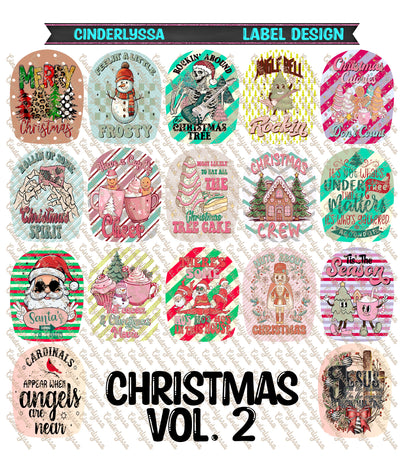 Label Design: Christmas Vol. 2 Cardstock Silicone Mold, Aroma Bead Molds, Car Freshies, Premium Cardstock Images