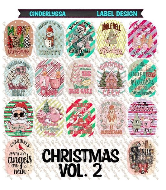 Label Design: Christmas Vol. 2 Cardstock Silicone Mold, Aroma Bead Molds, Car Freshies, Premium Cardstock Images