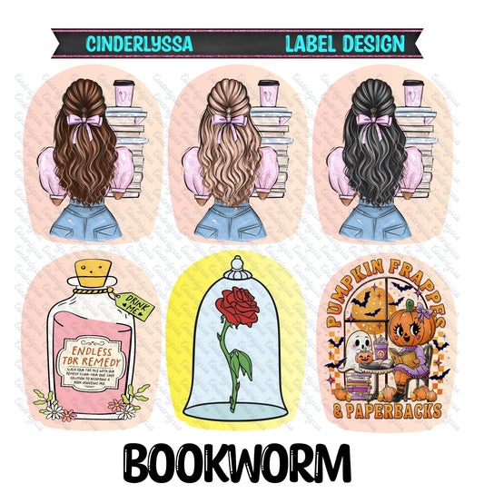 Label Design: Bookworm Cardstock Silicone Mold, Aroma Bead Molds, Car Freshies, Premium Cardstock Images