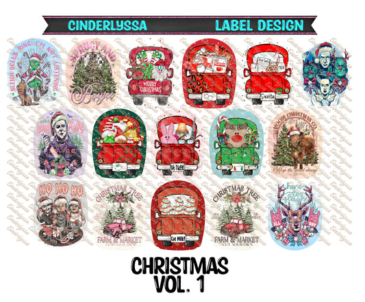 Label Design: Christmas Vol. 1 Cardstock Silicone Mold, Aroma Bead Molds, Car Freshies, Premium Cardstock Images