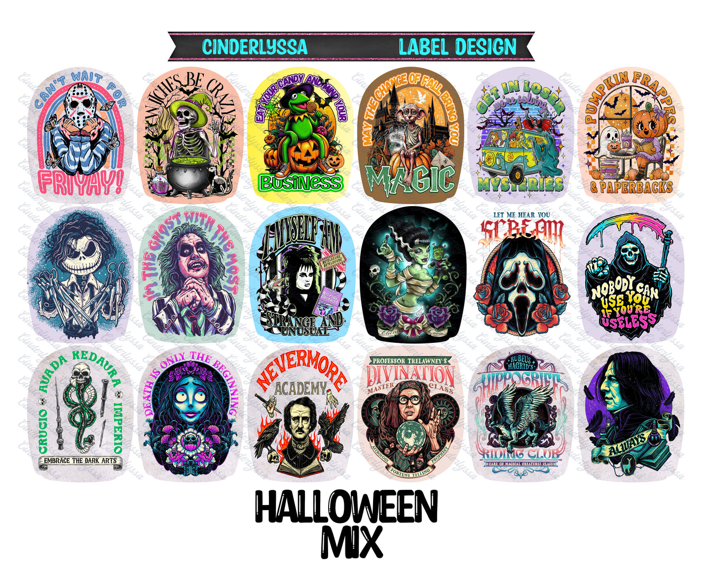 Label Design: Halloween Vol. 1 Cardstock Silicone Mold, Aroma Bead Molds, Car Freshies, Premium Cardstock Images