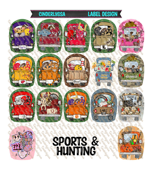 Label Design: Sports & Hunting Cardstock Silicone Mold, Aroma Bead Molds, Car Freshies, Premium Cardstock Images