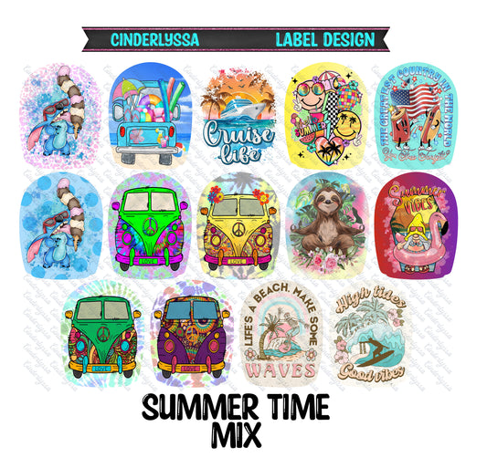 Label Design: Summer Time Mix Cardstock Silicone Mold, Aroma Bead Molds, Car Freshies, Premium Cardstock Images