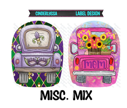 Label Design: Misc. Mix Cardstock Silicone Mold, Aroma Bead Molds, Car Freshies, Premium Cardstock Images