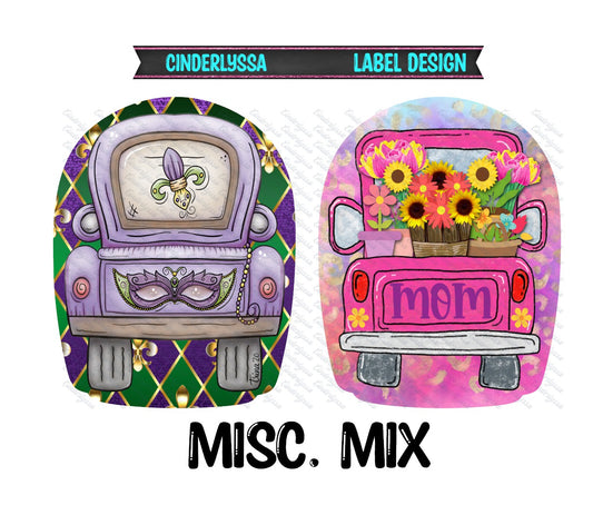 Label Design: Misc. Mix Cardstock Silicone Mold, Aroma Bead Molds, Car Freshies, Premium Cardstock Images