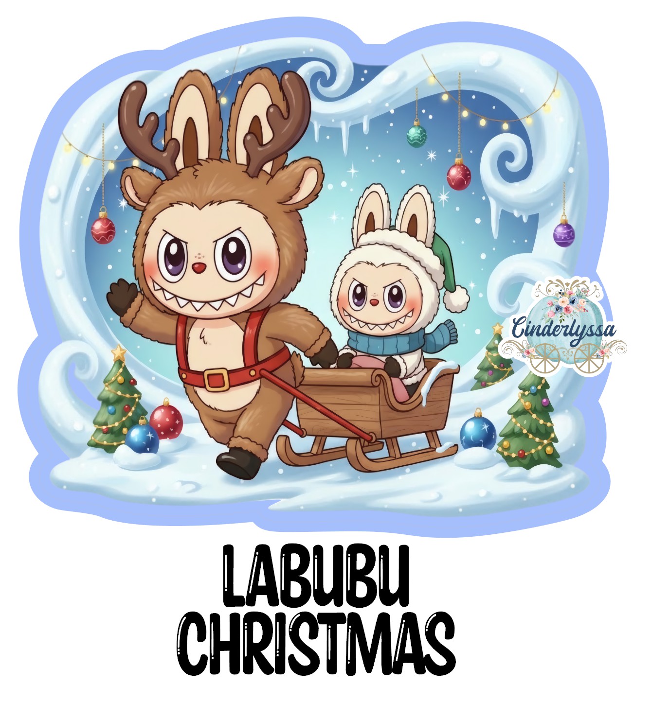Labubu Christmas Cardstock Silicone Mold, Aroma Bead Molds, Premium Cardstock Images