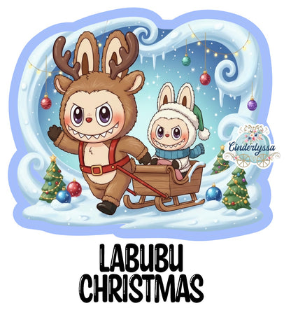Labubu Christmas Cardstock Silicone Mold, Aroma Bead Molds, Premium Cardstock Images