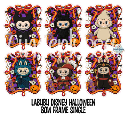Labubu Halloween Bow Frame Single Cardstock Silicone Mold, Aroma Bead Molds, Premium Cardstock Images