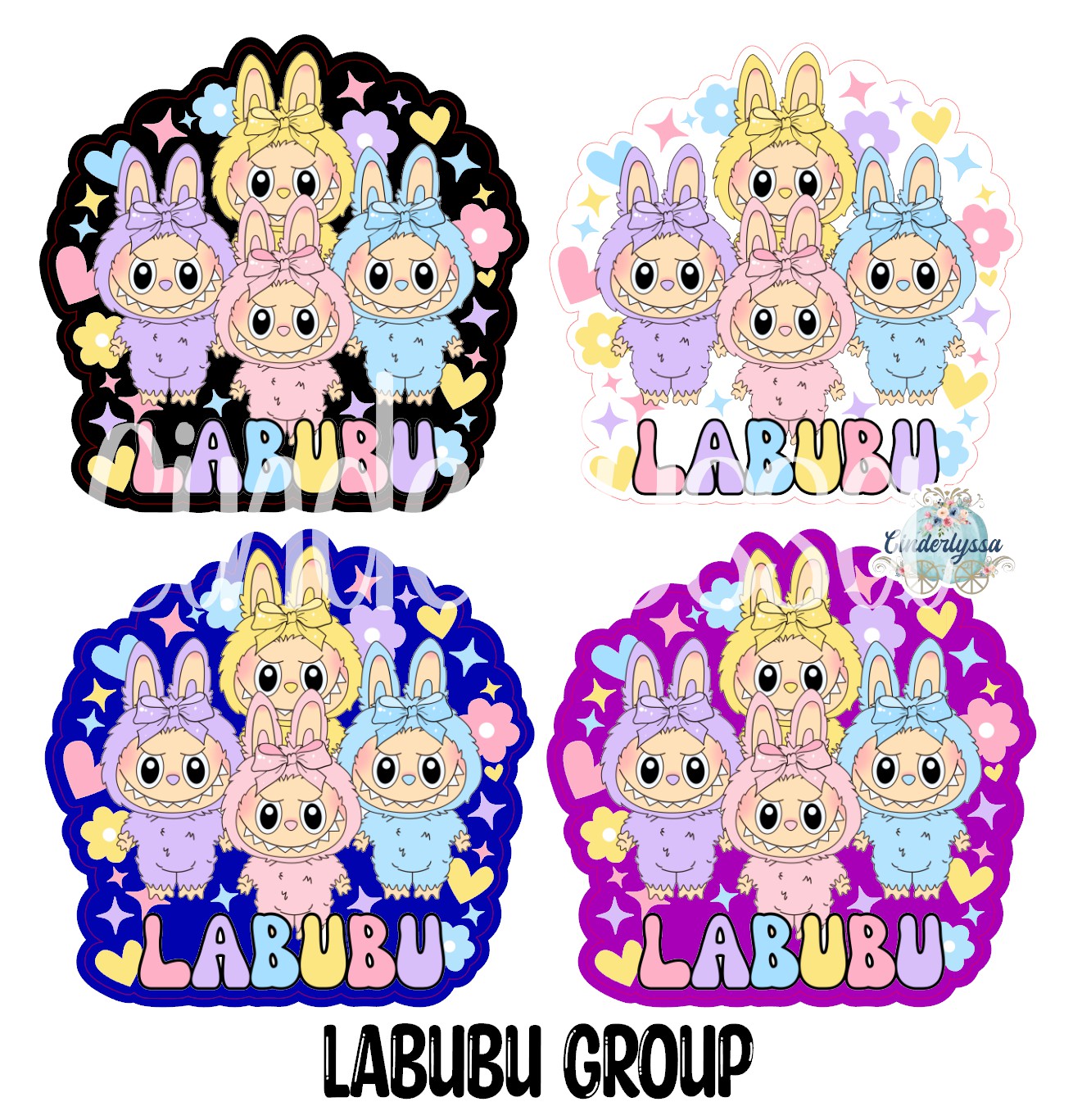 Labubu Group Cardstock Silicone Mold, Aroma Bead Molds, Premium Cardstock Images
