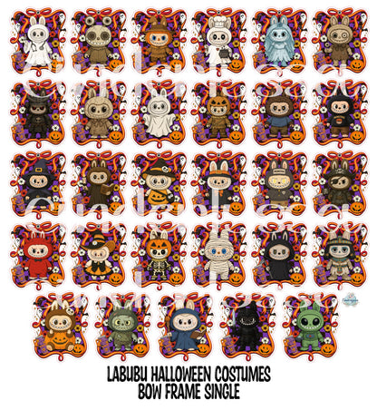 Labubu Halloween Bow Frame Single Cardstock Silicone Mold, Aroma Bead Molds, Premium Cardstock Images
