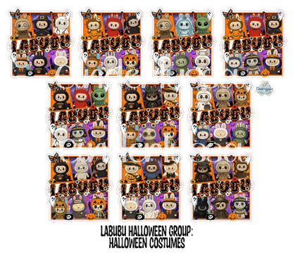 Labubu Halloween Group Cardstock Silicone Mold, Aroma Bead Molds, Premium Cardstock Images