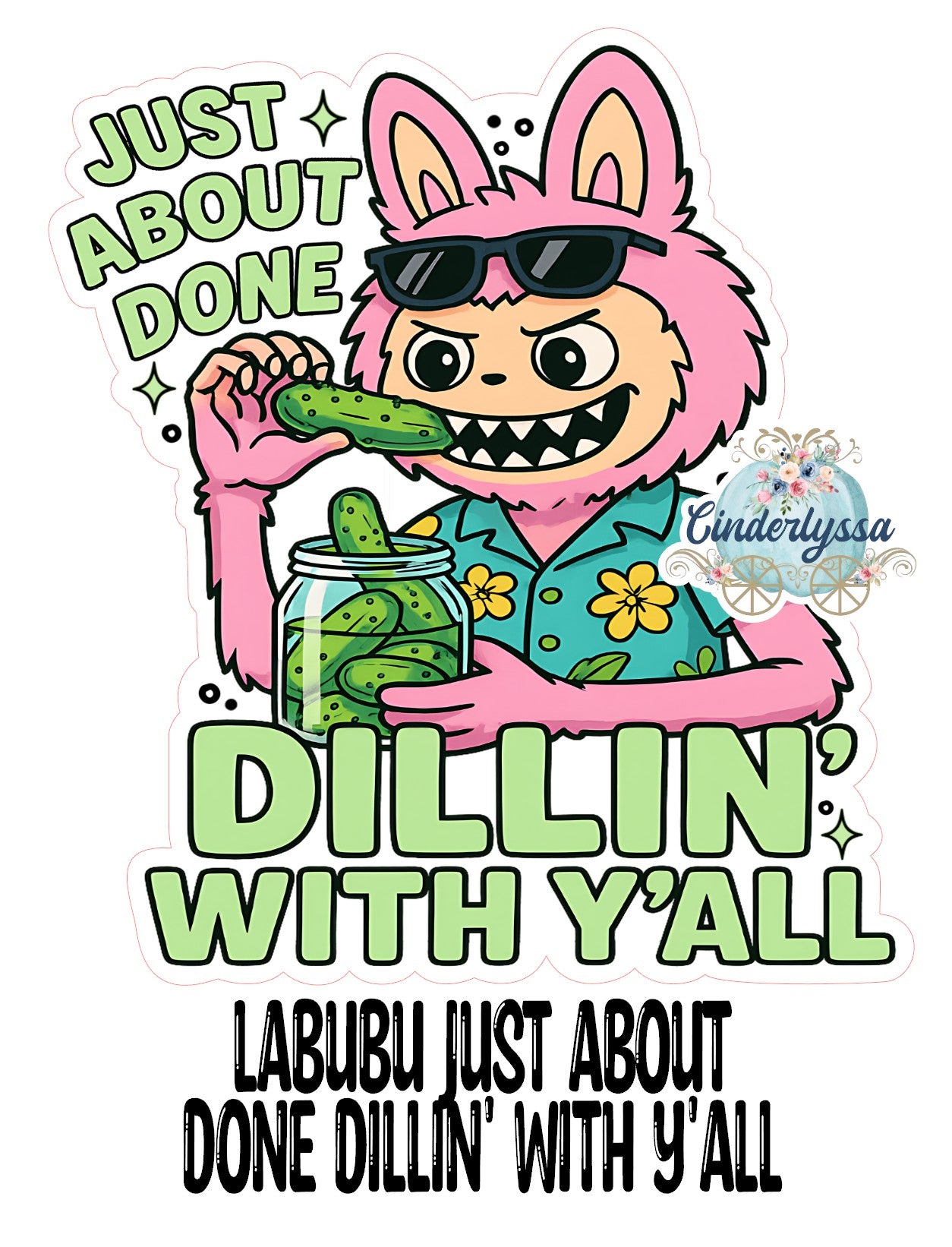 Labubu Just About Done Dillin' With Y'all Cardstock Silicone Mold, Aroma Bead Molds, Premium Cardstock Images