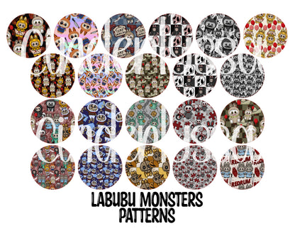 3.75 inch Round: Labubu Monsters Scary Movie Patterns for Cardstock Silicone Mold, for Aroma Bead Molds, Premium Cardstock Images