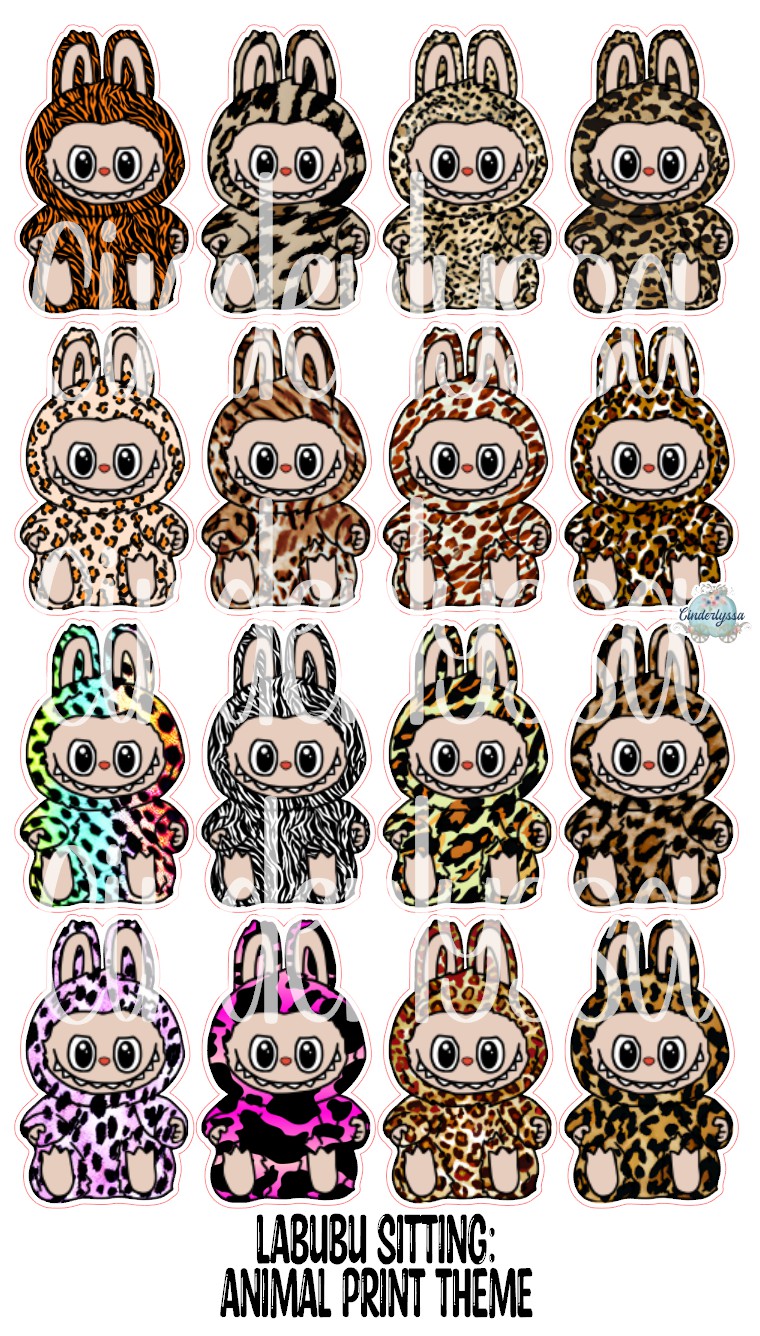 VENT CLIP: Labubu Sitting Chibi Two Cavity Small Vent Clip Size Cardstock Silicone Mold, Aroma Bead Molds, Premium Cardstock Images