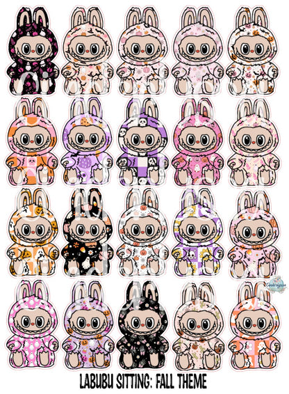 VENT CLIP: Labubu Sitting Chibi Two Cavity Small Vent Clip Size Cardstock Silicone Mold, Aroma Bead Molds, Premium Cardstock Images