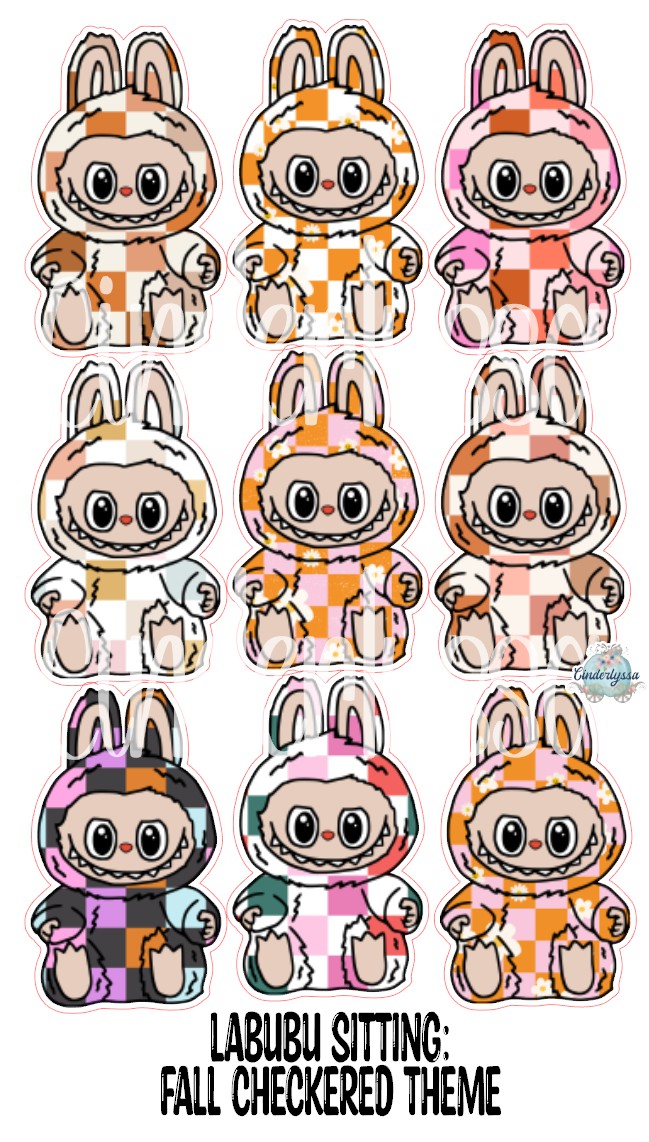 VENT CLIP: Labubu Sitting Chibi Two Cavity Small Vent Clip Size Cardstock Silicone Mold, Aroma Bead Molds, Premium Cardstock Images