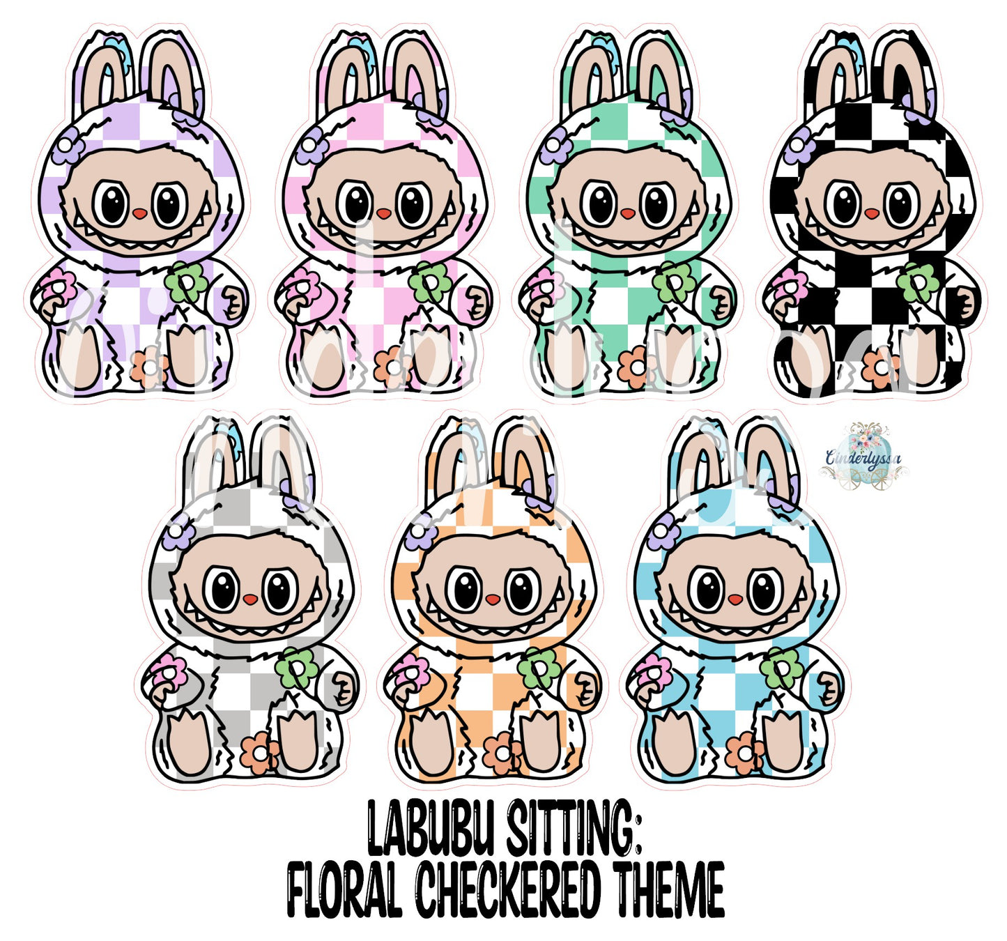 VENT CLIP: Labubu Sitting Chibi Two Cavity Small Vent Clip Size Cardstock Silicone Mold, Aroma Bead Molds, Premium Cardstock Images