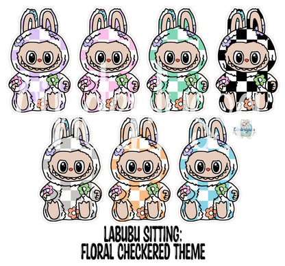 VENT CLIP: Labubu Sitting Chibi Two Cavity Small Vent Clip Size Cardstock Silicone Mold, Aroma Bead Molds, Premium Cardstock Images