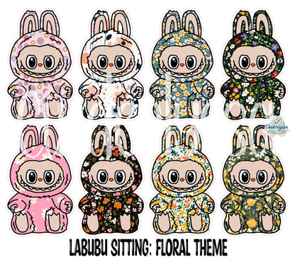 VENT CLIP: Labubu Sitting Chibi Two Cavity Small Vent Clip Size Cardstock Silicone Mold, Aroma Bead Molds, Premium Cardstock Images