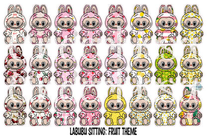 VENT CLIP: Labubu Sitting Chibi Two Cavity Small Vent Clip Size Cardstock Silicone Mold, Aroma Bead Molds, Premium Cardstock Images