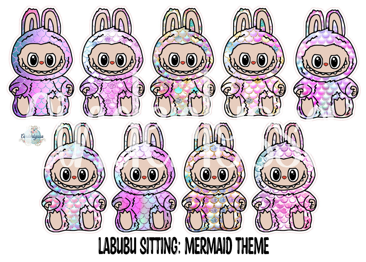 VENT CLIP: Labubu Sitting Chibi Two Cavity Small Vent Clip Size Cardstock Silicone Mold, Aroma Bead Molds, Premium Cardstock Images