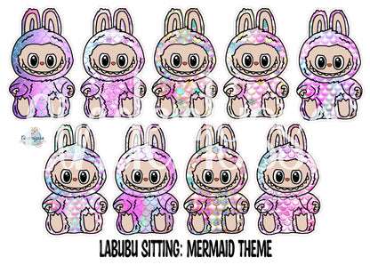 VENT CLIP: Labubu Sitting Chibi Two Cavity Small Vent Clip Size Cardstock Silicone Mold, Aroma Bead Molds, Premium Cardstock Images