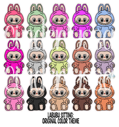 VENT CLIP: Labubu Sitting Chibi Two Cavity Small Vent Clip Size Cardstock Silicone Mold, Aroma Bead Molds, Premium Cardstock Images