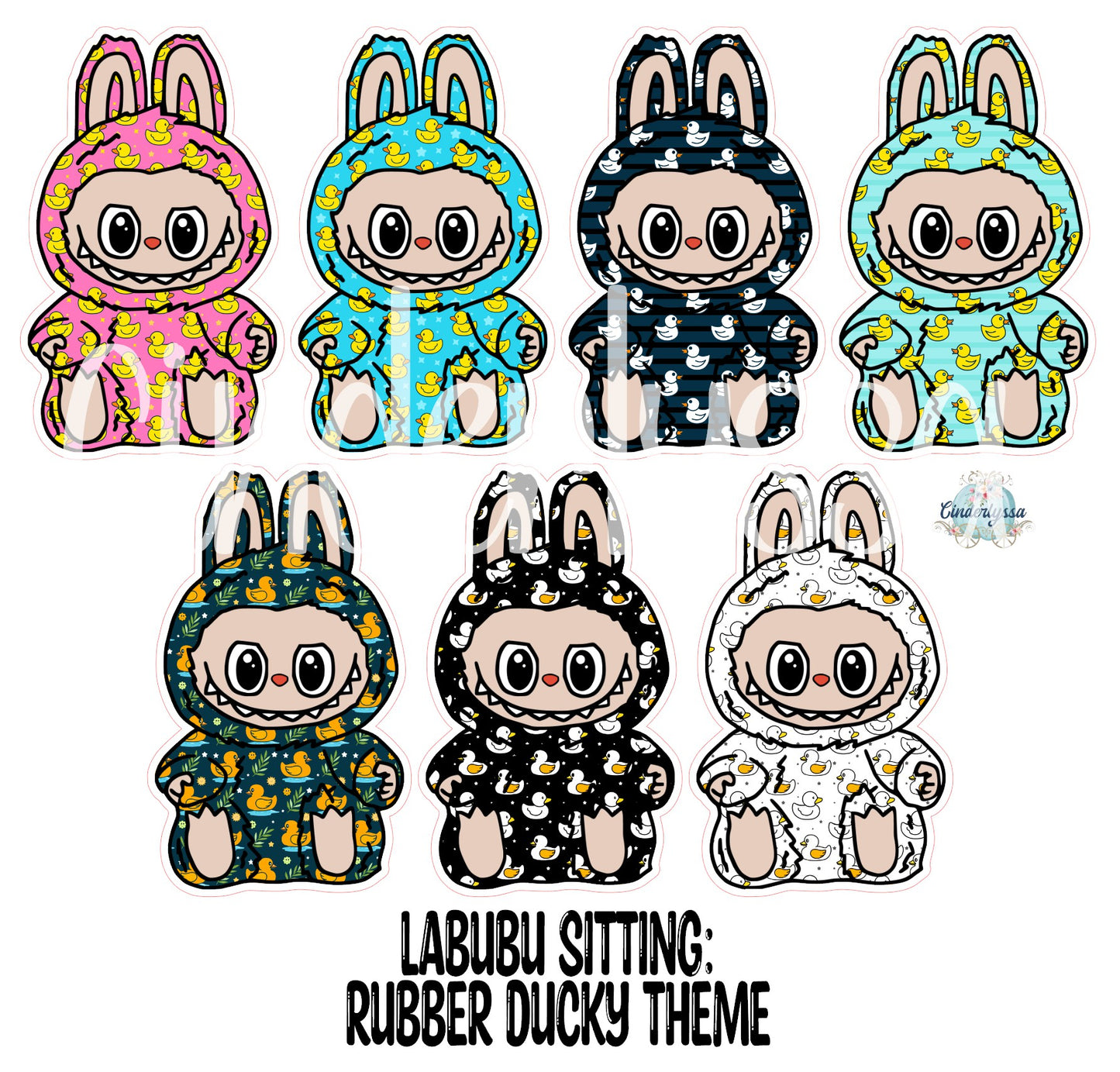 VENT CLIP: Labubu Sitting Chibi Two Cavity Small Vent Clip Size Cardstock Silicone Mold, Aroma Bead Molds, Premium Cardstock Images